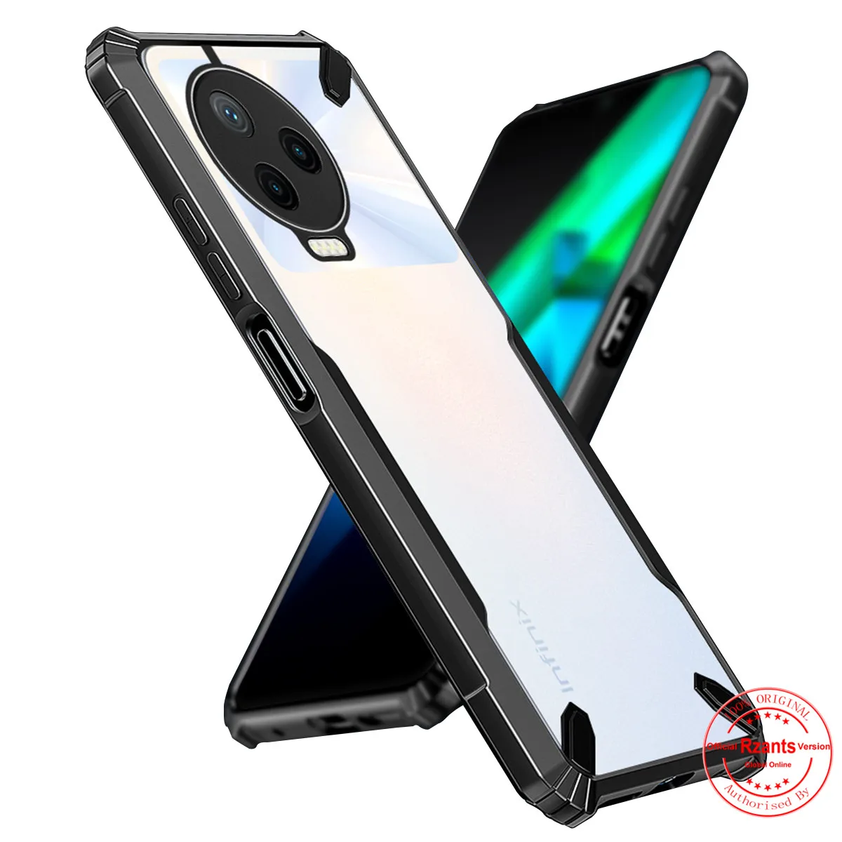 

Rzants For Infinix Note 12 Pro 4G Case Hard [Bull] Shockproof Slim Crystal Clear Cover Funda Thin Casing
