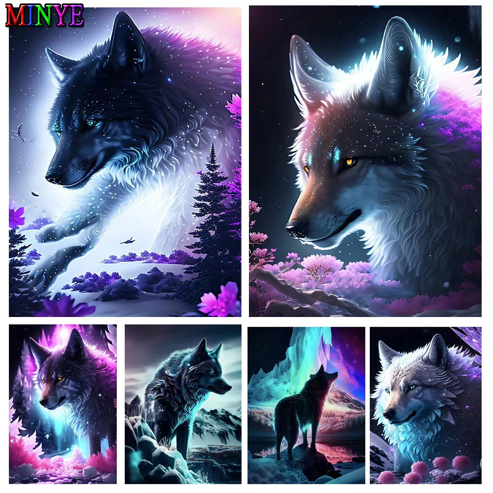 

Animal Wolf 5D DIY Diamond Painting Kit Diamond Embroidery Landscape Painting Cross Stitch Full Diamond Mosaic Home Decor Gift
