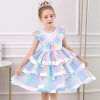 new summer dress for girls princess mesh layers cake dresses kids dresses for bridesmaid wedding dress party flower girl clothes