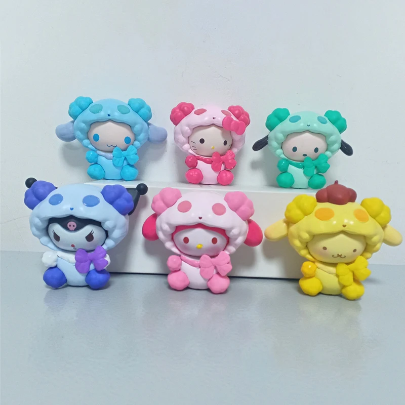 

My Melody Kuromi Anime Figures Kawaii Doll Cake Diy Material Pachacco Pom Pom Purin Cinnamoroll Kt Cat Phone Case Diy Material