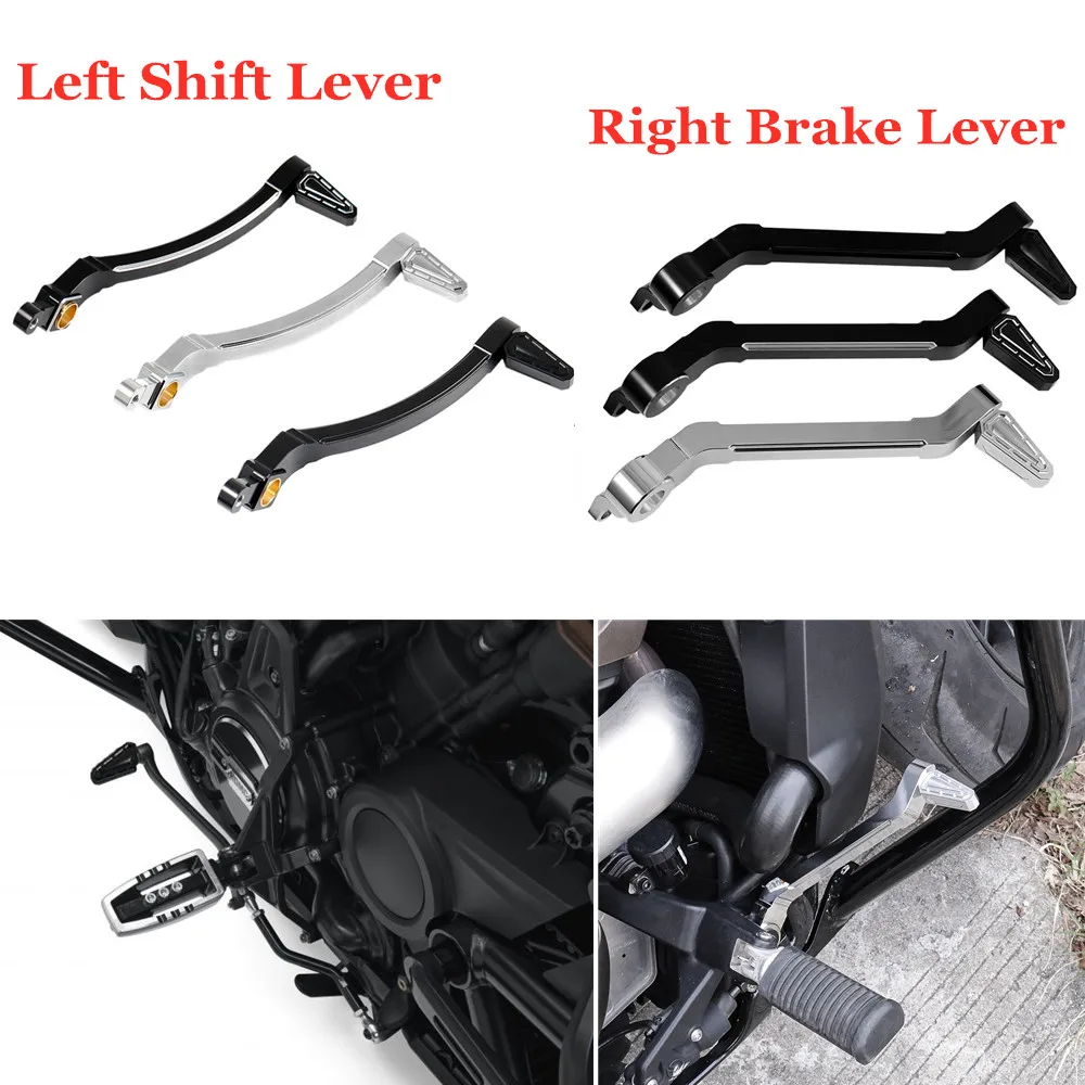 

Motorcycle Heel Toe Gear Shift Lever Rear Brake Levers Moto Shifter Levers w/ Foot Pegs For Harley Sportster S RH1250S 2021 2022