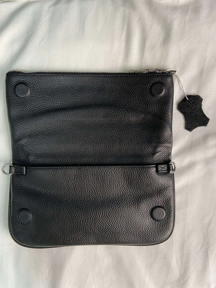 

Women Handbag Genuine Leather Three-dimensional Decroation Black Fasin Clutch