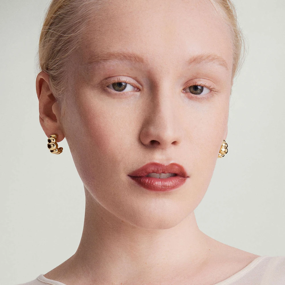 Массивные серьги Huggie из нержавеющей стали с-образной формой ПВХ гипоаллергенные