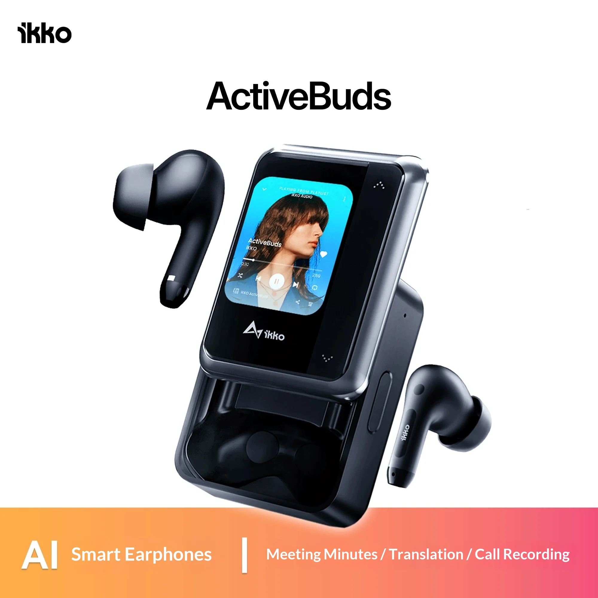 Фото Беспроводные внутриканальные наушники iKKO ActiveBuds AI с технологией DeepSeek, функцией записи, шумоподавлением и переводом в реальном времени, Bluetooth №2