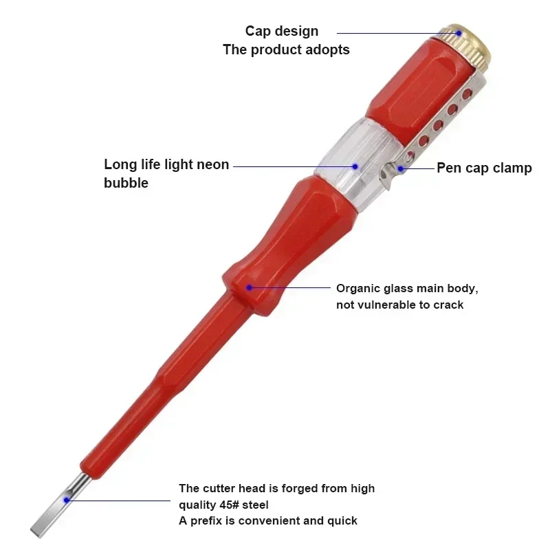 Pluma для испытаний agua destornillador paleta indicador presión pluma тестирования 100-500 В luz de neon