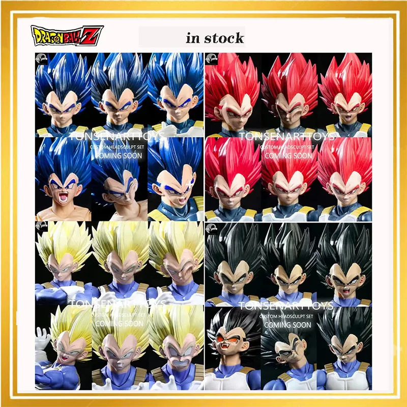 

In Stock Tonsenarttoys 2.0 Dragon Ball Super Saiyan Deep Blue Vegeta Head Sculpture Anime Figure Doll Toy Gift Model Collection