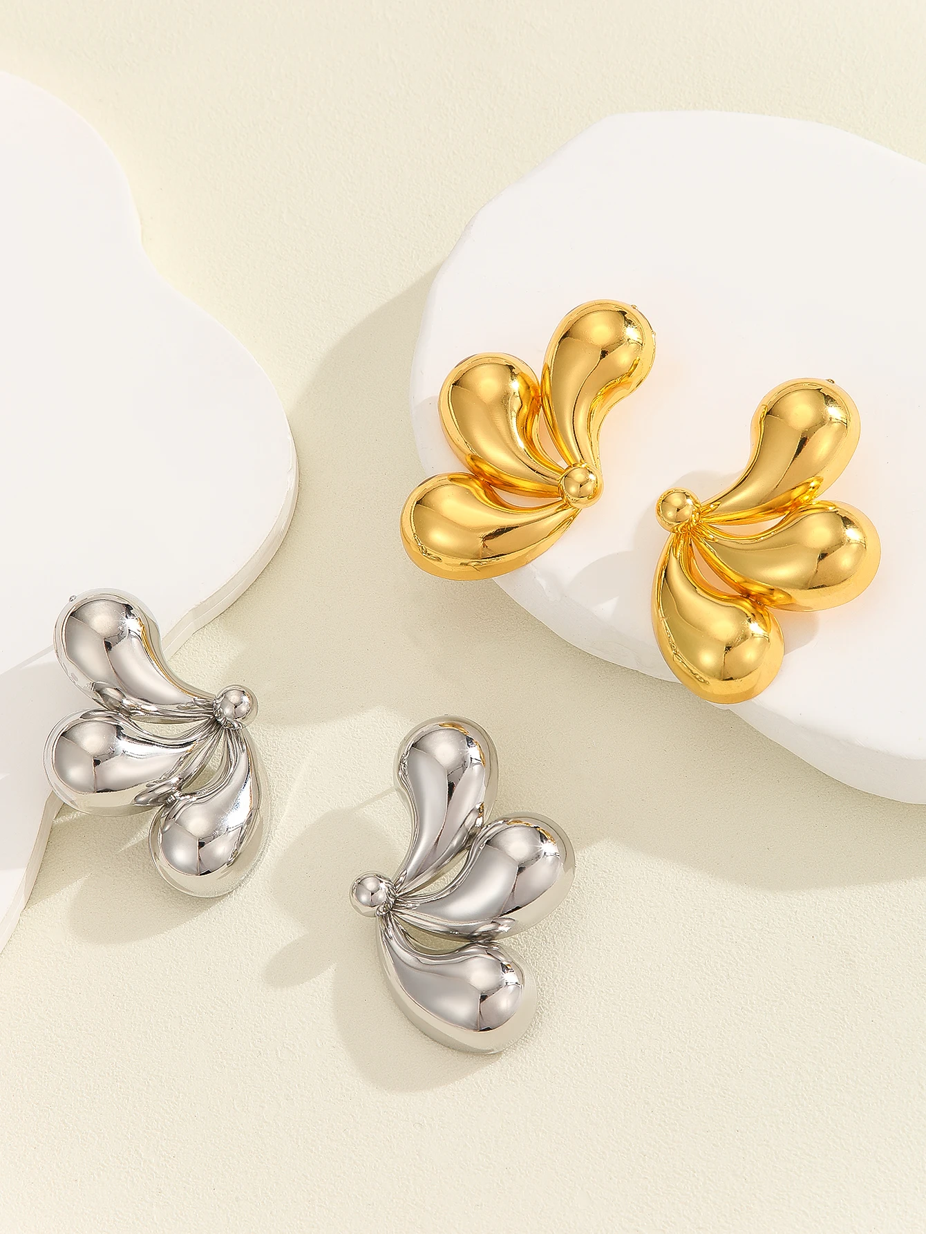 CHENGXUN геометрические серьги в форме капли воды Лепестковые крутые аксессуары