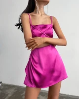 elegant mini evening dress halter sleeveless club wear bodycon solid mini vestidos woman dresses summer clothes for dress