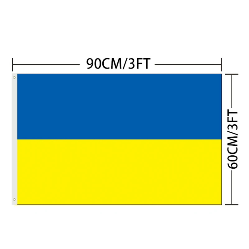 

6Pcs Double Sided Ukraine Flag 3x5 ft Outdoor- Ukrainian National Flags Heavy Duty Polyester with Brass Grommets