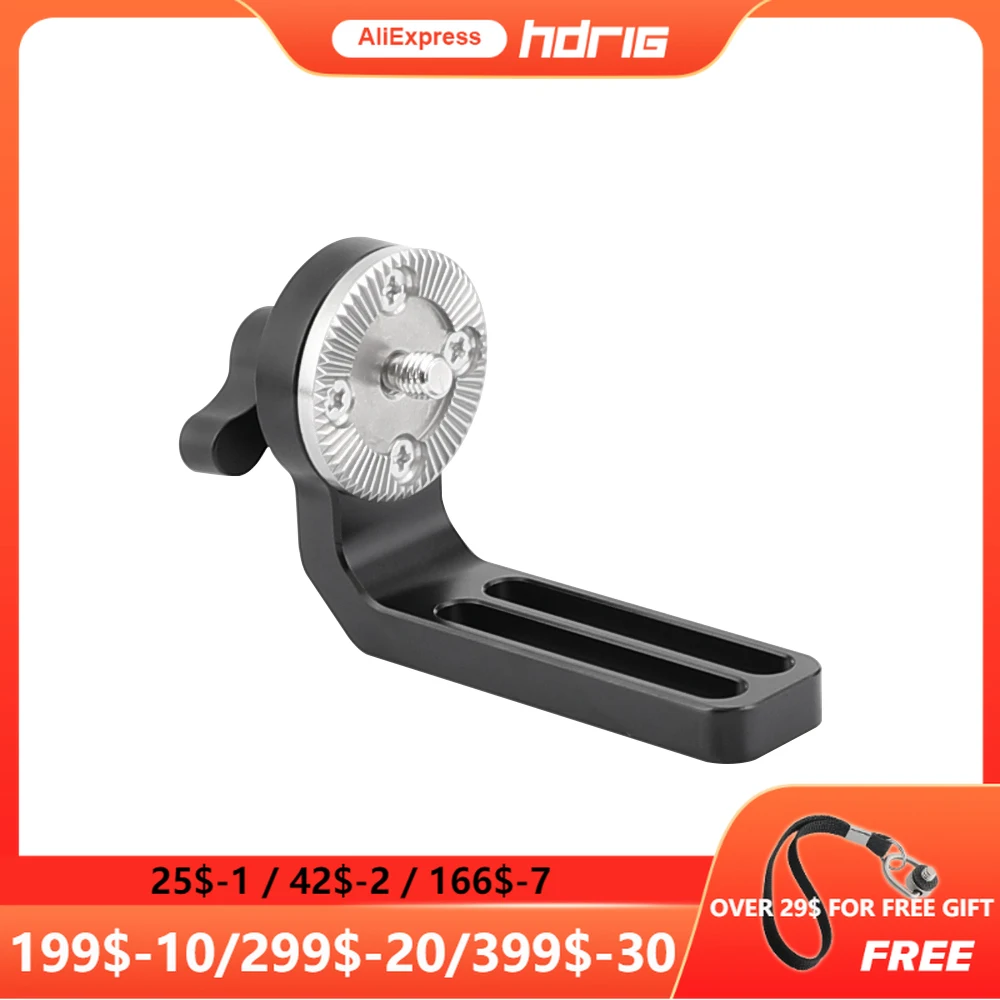

HDRIG Standard ARRI Rosette Extension Part With M6 Lock Knob & Double 1/4" Mounting Groove For Camera Cage Rig