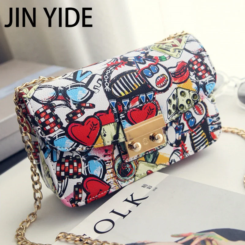 

Новинка 2023, женские сумки, летние дизайнерские дамские сумочки с граффити, Высококачественная мини-сумка на цепочке, женские сумки-мессенджеры для женщин, клатч