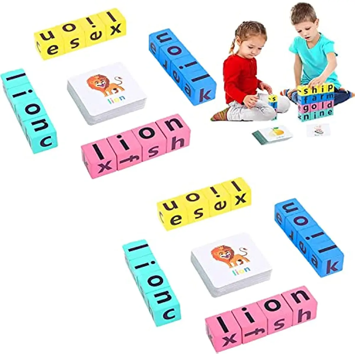 

English Letter Spelling Block Game Early Educational Puzzle Game for Kids Montessori Wood Toy for Learning English Words Letters