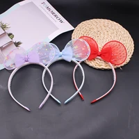 2022 spring and summer new headband cute panda ear bow girl hair accessories baby headwear