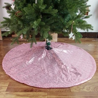 artificial christmas tree decoration skirts sparkly tree skirt fabric carpet round pink sequin mats photography props