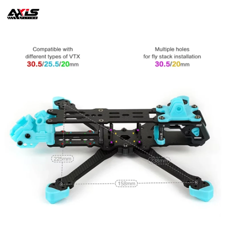 Axisflying MANTA 5-дюймовый каркас из углеродного волокна наборы 238 мм Колесная база 5