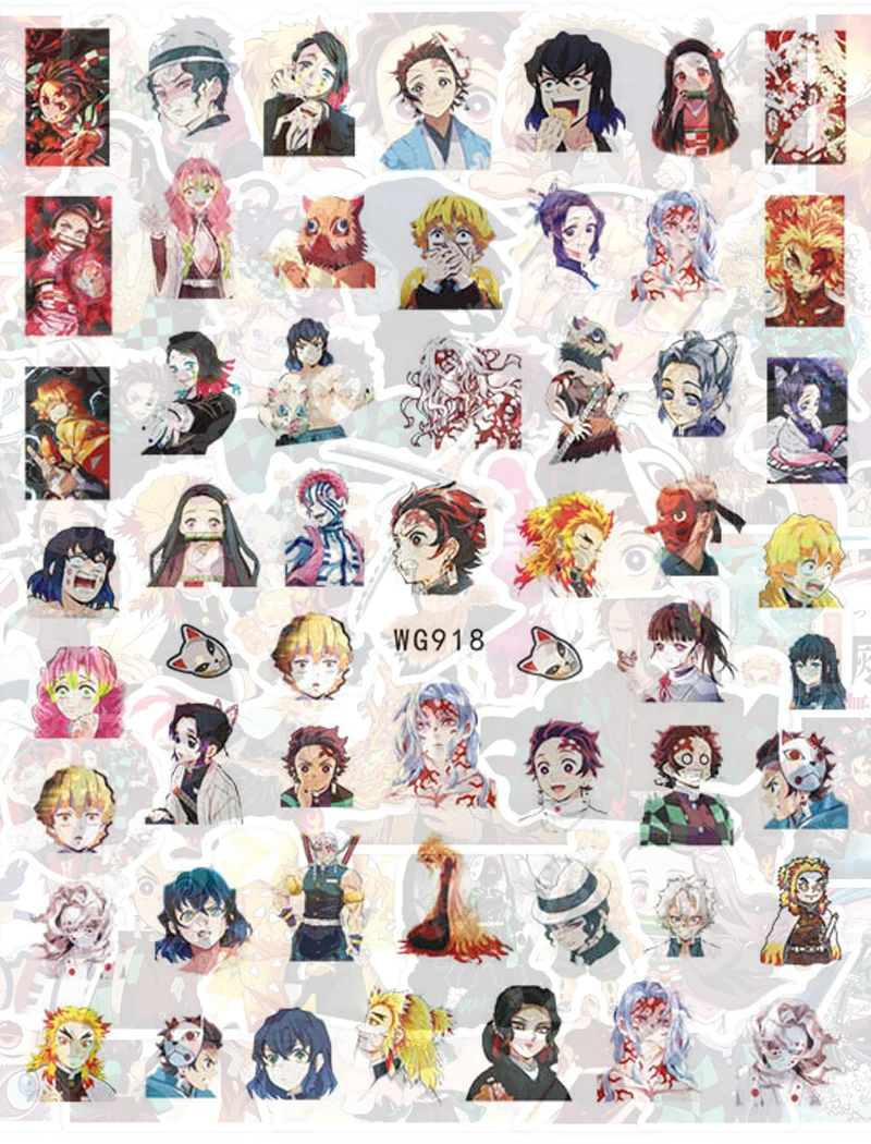 

Cartoon Ghost Slayer Nail Stickers Tanjiro Nail Decal Nail Art Cute Nezuko Zenitsu Anime Nail Art Decoration Luxury Sticker