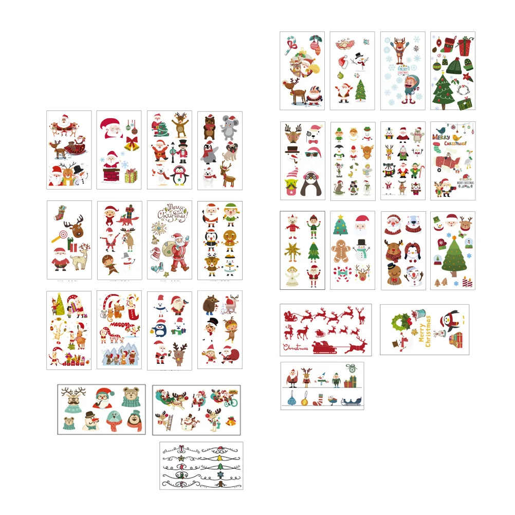 

Christmas Stickers Kidschritmas Temporary Sticker Decals Body Cartoon Bottle Notebook Face