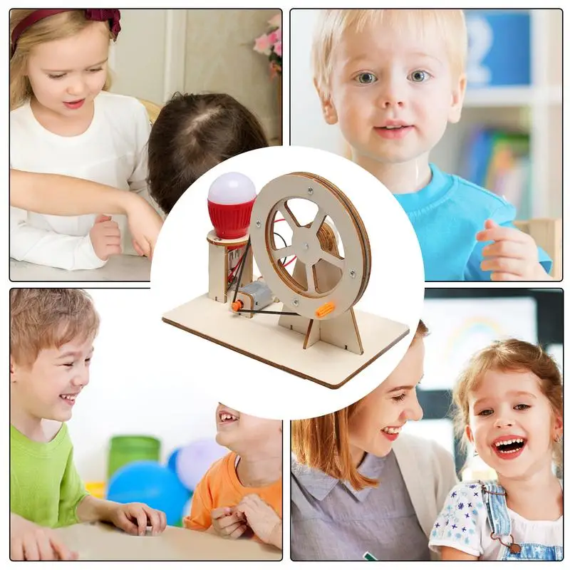 Игрушечный генератор с ручкой деревянный учебный набор для научных генераторов