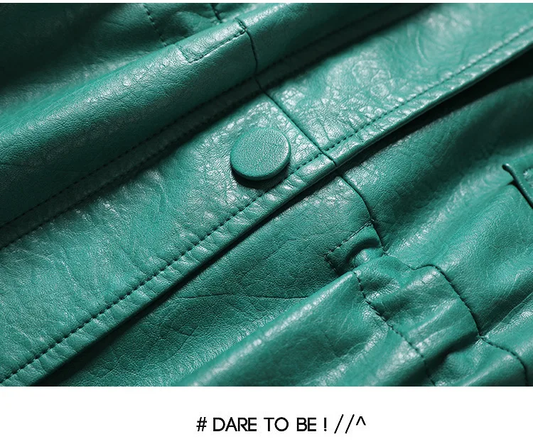 KoHuiJoo Leather Jacket Women 2022 Spring Autumn Fashion Plus Size Stand Collar Slim Leather Oversize PU Jacket Buttons M-4X