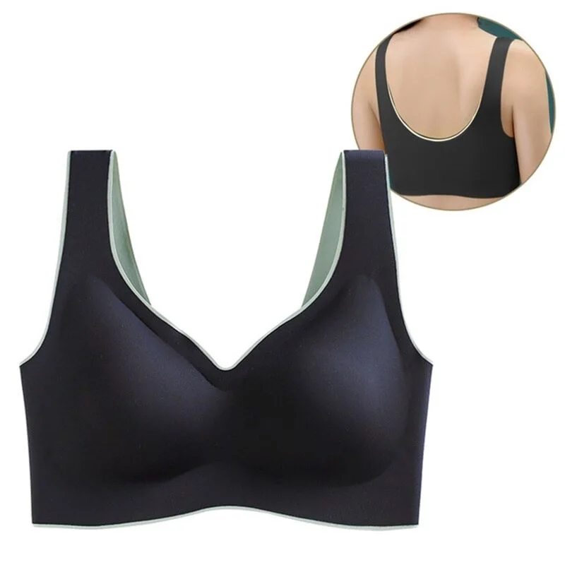 

1pc Latex underwear women's beauty back small chest gathered without steel ring comfortable and seamless bra thin vest style