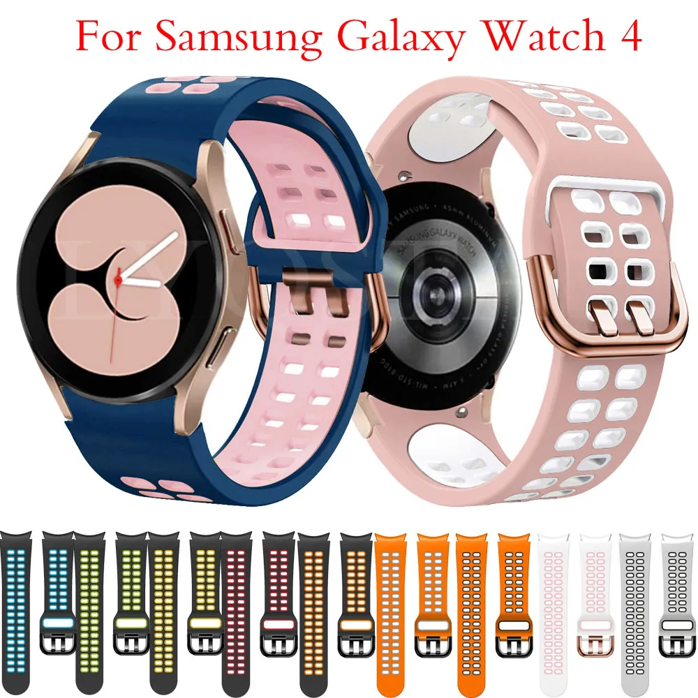 

Ремешок силиконовый для Samsung Galaxy Watch 4 classic 42 мм 46 мм, спортивный браслет для смарт-часов Galaxy Watch 4 44 мм 40 мм