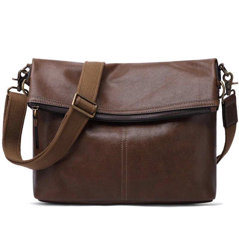 

Newest Design Soft Leather Shoulder Bag Anti Theft Crossbody Daily Messenger Of Men Male s A4 13 Inch