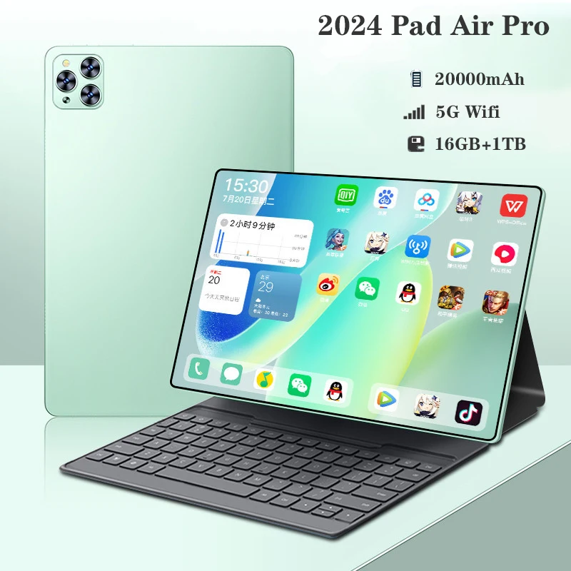 Планшет Pad Air Pro Tablet Android 13 10 1 дюйма HD 4K 16 ГБ + ТБ 20000 мАч 5G Dual SIM Bluetooth WiFi GPS