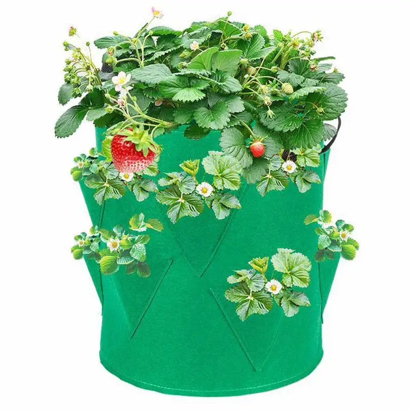 

Strawberry Tower 10 Gallon Fabric Strawberry Planter With 9 Side Pockets 2cps Upside Down Planting Pots For Tomato Mushroom Herb