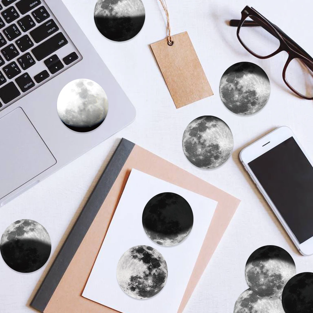 50 шт. милые наклейки в виде фазы Луны аксессуары для журналов канцелярских