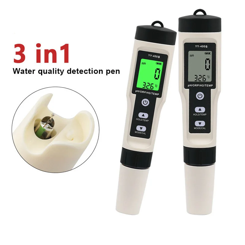

3 in 1 H2/TEMP/ORP Meter Hydrogen Ion Concentration Tester Digital Water Quality Tester Redox Monitor for Pool Aquarium