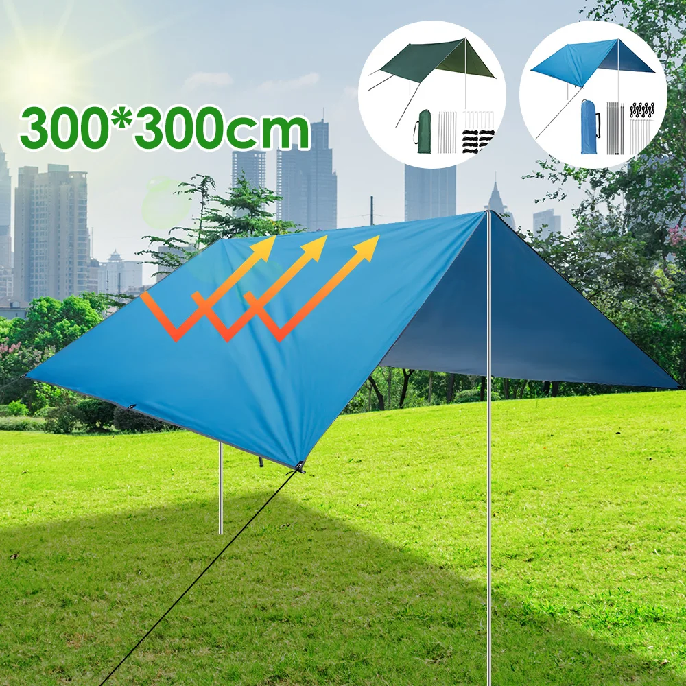 

Awning Waterproof Tarp Tent Shade Ultralight Garden Canopy Sunshade Outdoor Camping Hammock Tourist Beach Sun Shelter 3x3 M