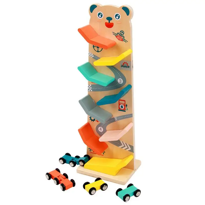 

Car Ramp Toy Wooden Car Ramp Toy For Toddler Educational DIY Race Track Toys With 4 Cars For Children Toddler Kids