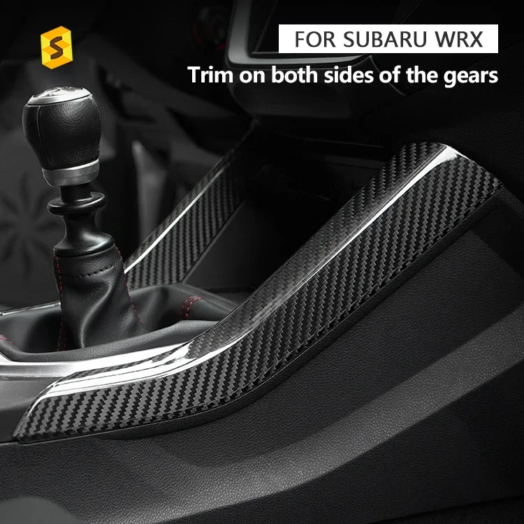 Фото Shasha Carbon Автомобильный переключатель передач Боковая декоративная накладка из углеродного волокна Интерьерные аксессуары Накладка для Subaru WRX №3