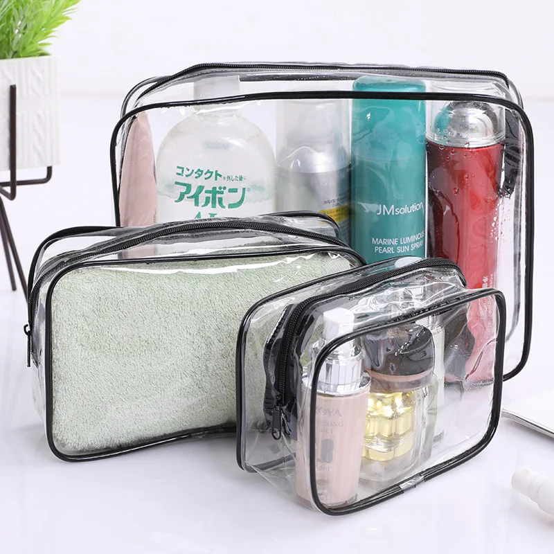 

Portable Transparent Zipper Waterproof Wash Bag Outdoor Travel Multi-functional Thickened Pvc Storage Bags Cosmetic Storage Bag