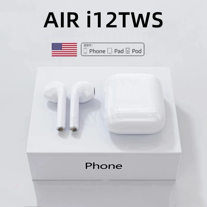 

Оригинальные беспроводные наушники i12 TWS, Bluetooth-наушники, стереогарнитура, мини-наушники-вкладыши с микрофоном для телефонов iPhone, Android