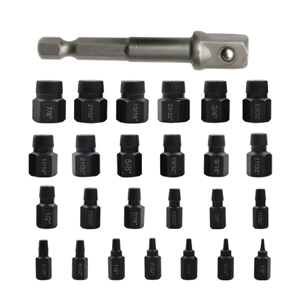 

26 Pcs/Set Disassemble Screws Bolt Stud Slip Teeth Boxed Hexagonal Screw Bolt Extractor Removing for Damaged Screws and Bolts