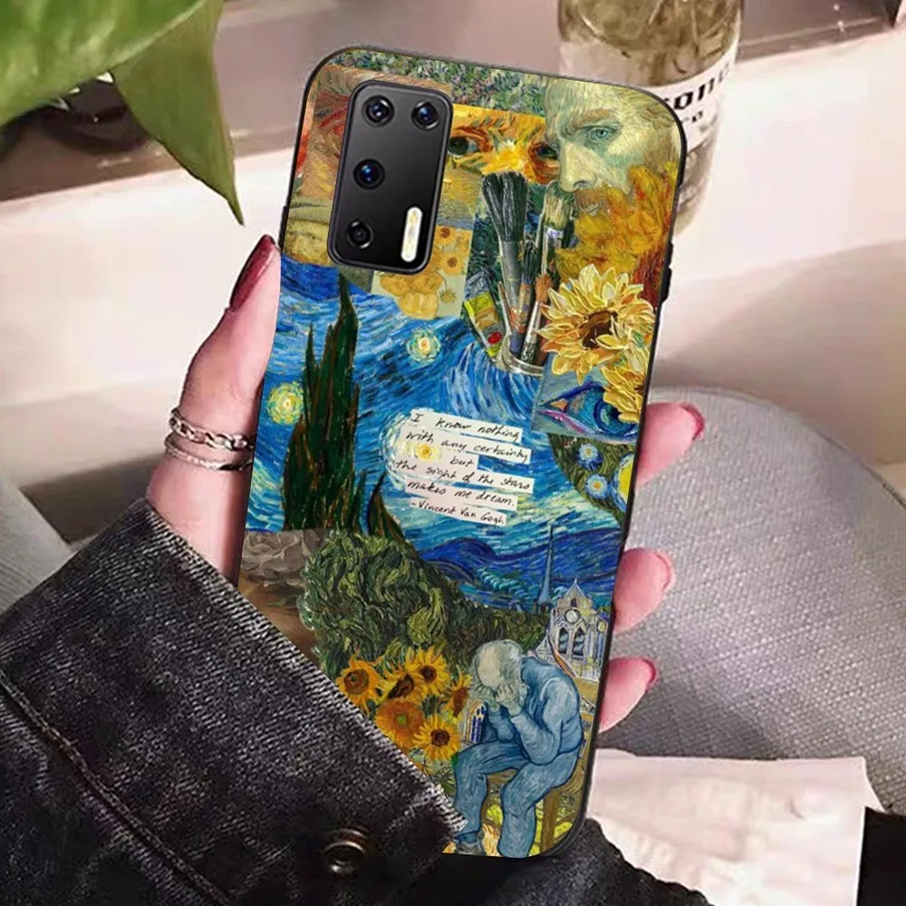 Ван Гог звездное небо Искусство Для Huawei P 8 9 10 20 30 40 50 Pro Lite Psmart Honor lite 70 Mate 20lite