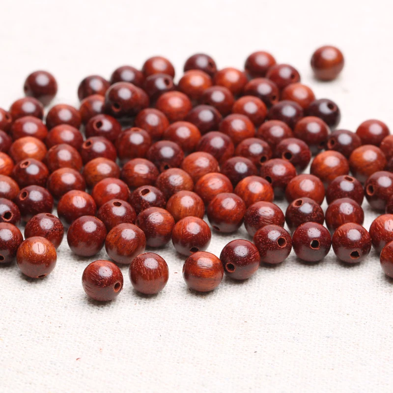 

Natural Mahogany Wooden Beads Beaded 8mm Bracelet and Jewelry Making Round Wooden Craft Beads