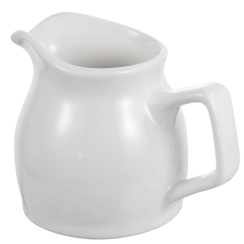 

Gravy Dish with Handle White Dipping Bowl Ceramic Saucy Spout for Salad Dressings Creamer Pepper Broth 100ml