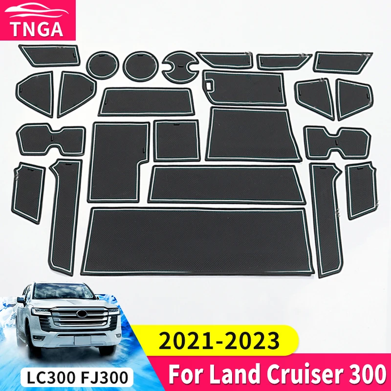 

For Toyota Land Cruiser 300 LC300 2022 Interior Decoration Modification Accessories Gate Slot Mat Water Cup Mat Storage Box Mat
