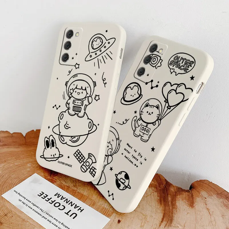 

NOHON Original Soft Case For HUAWEI NOVA 3 3i 4 5 6 4G 5G 7 SE 8 Sketch illustration Straight Edge Quality phone Back Cover