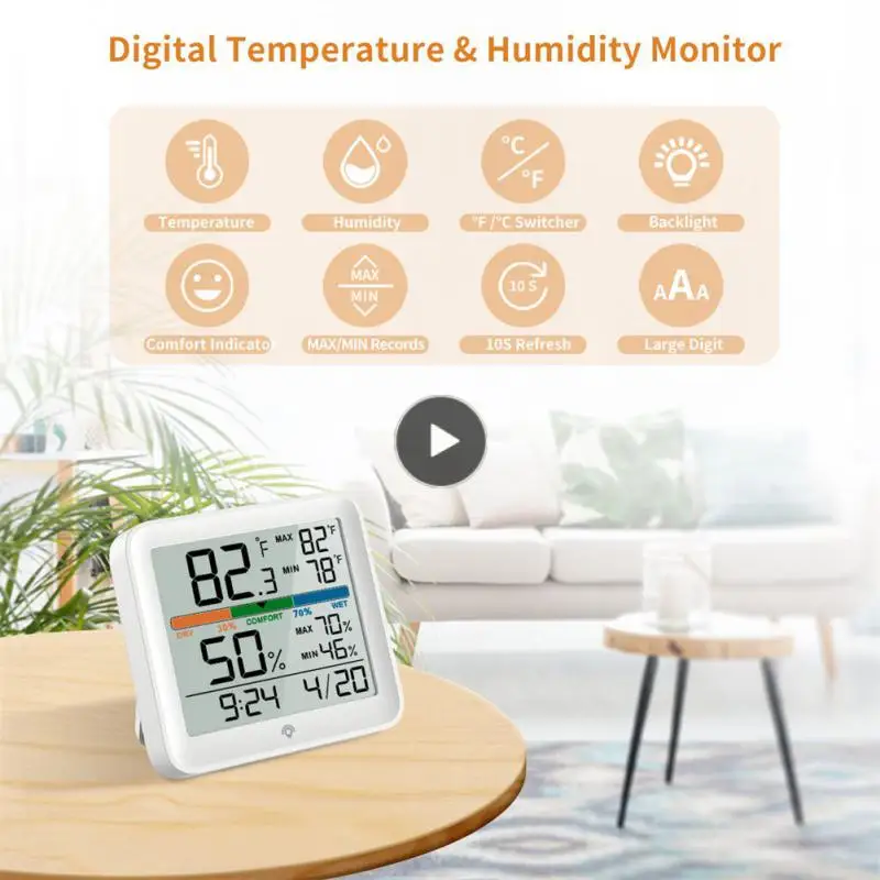 

High Precision Thermometer It Is Easier To Read Under Weak Backlight. High Precision And Fast Refresh Screen Digital Hygrometer