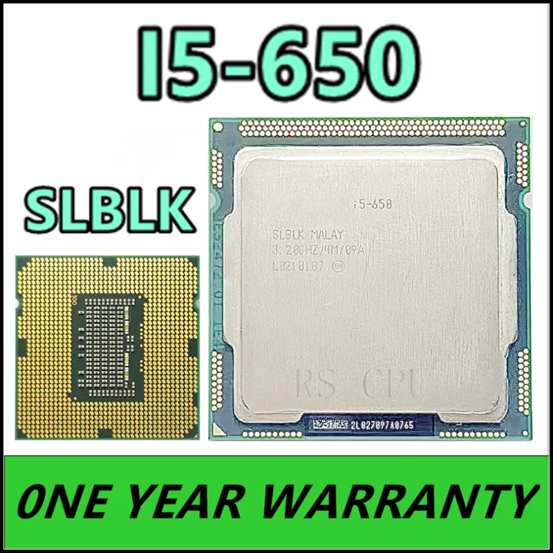 

i5-650 SLBLK i5 650 Processor Dual-Core 4M Cache 3.2GHz CPU LGA 1156 100% working properly Desktop Processor