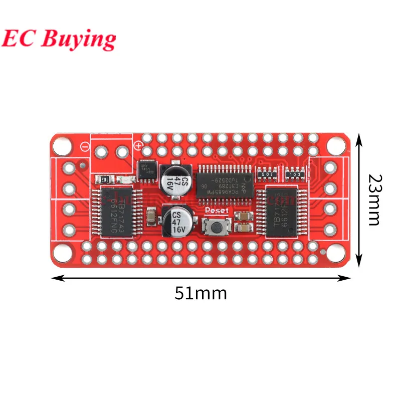 Модуль платы управления двумя шаговыми двигателями PCA9685+TB6612, драйвер постоянного тока, 1.2A 3A пиковая мощность, поддержка интерфейса I2C (art.: 3920d7d0cdfd1) - 3920d7d0cdfd1