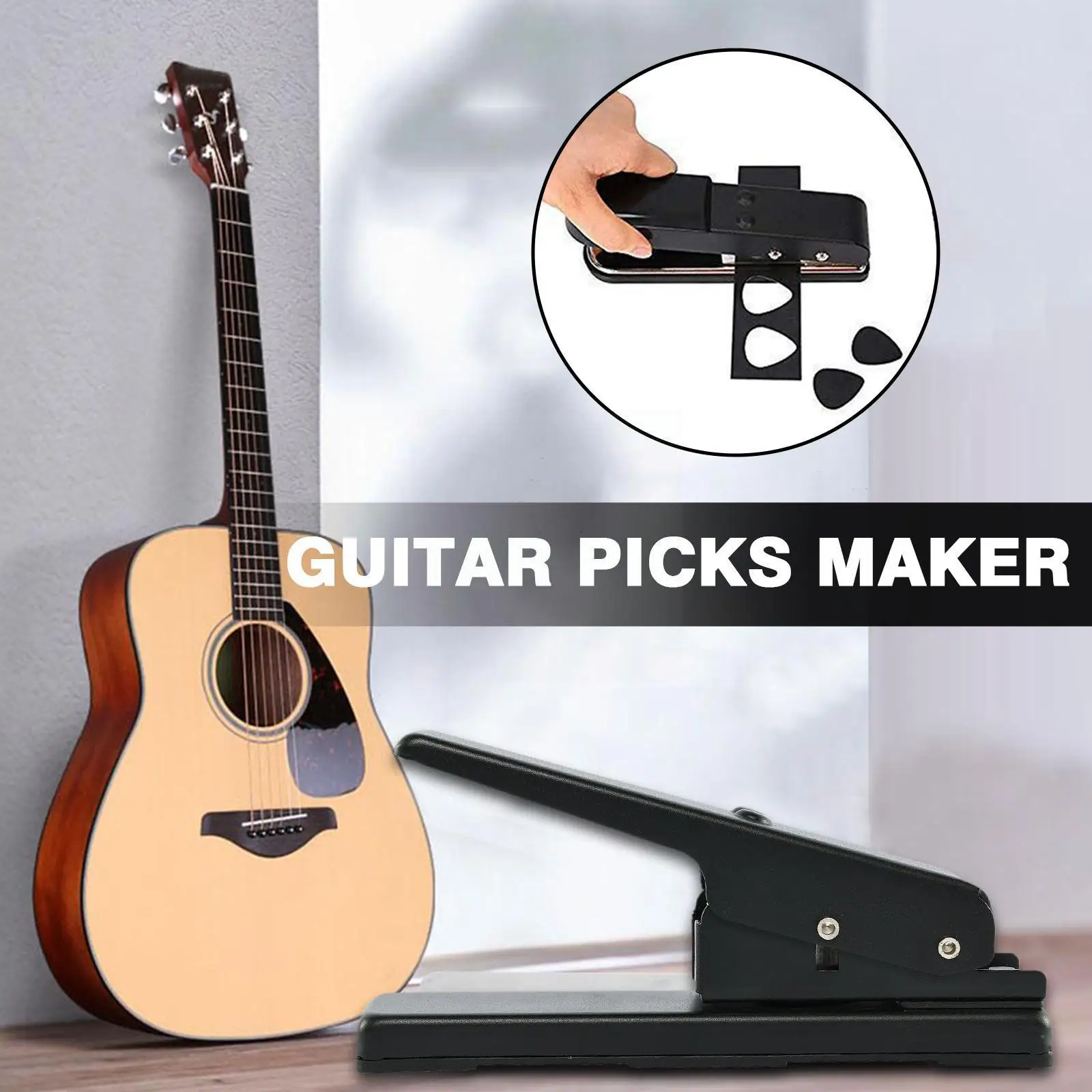 

Guitar Pick Cutter Guitar Pick Making Kit Hole Punch 2 Picks Matte Acoustic + Paper Guitar Acoustic Pick 2 Guitar + Strips O2U9