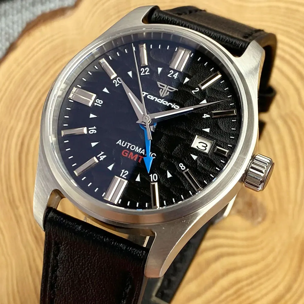 Мужские водонепроницаемые часы с сапфировым винтом и черным циферблатом 20 бар