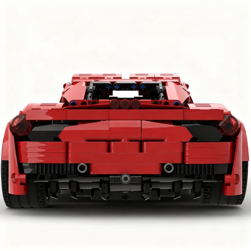 Фото 2025 деталей MOC Ferrari 488 GTB, техническая модель из строительных блоков, рождественский подарок, игрушка, художественная конструкция, креативная коллекция, для демонстрации. №4