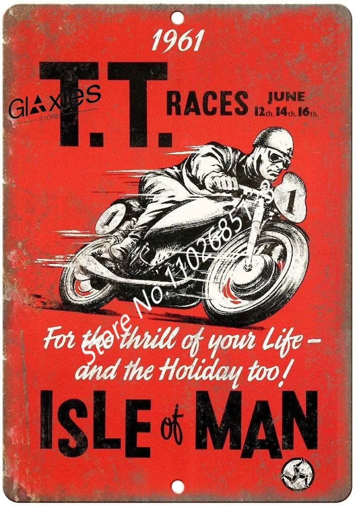 

Rose flight tt RACES isle of man motorcycle tin wall sign metal plaque poster warning sign iron painting art decor for bar cafe