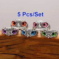 rings for women fashion retro owl ring silver color creative animal opening ring adjustable fashion party gift jewelry ring men