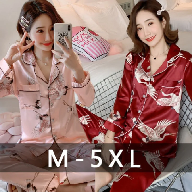 2023 Ladies' Homewear Pajamas Spring and Autumn Korean Style Long Sleeve Loose Outfit Women's Cardigan Homewear